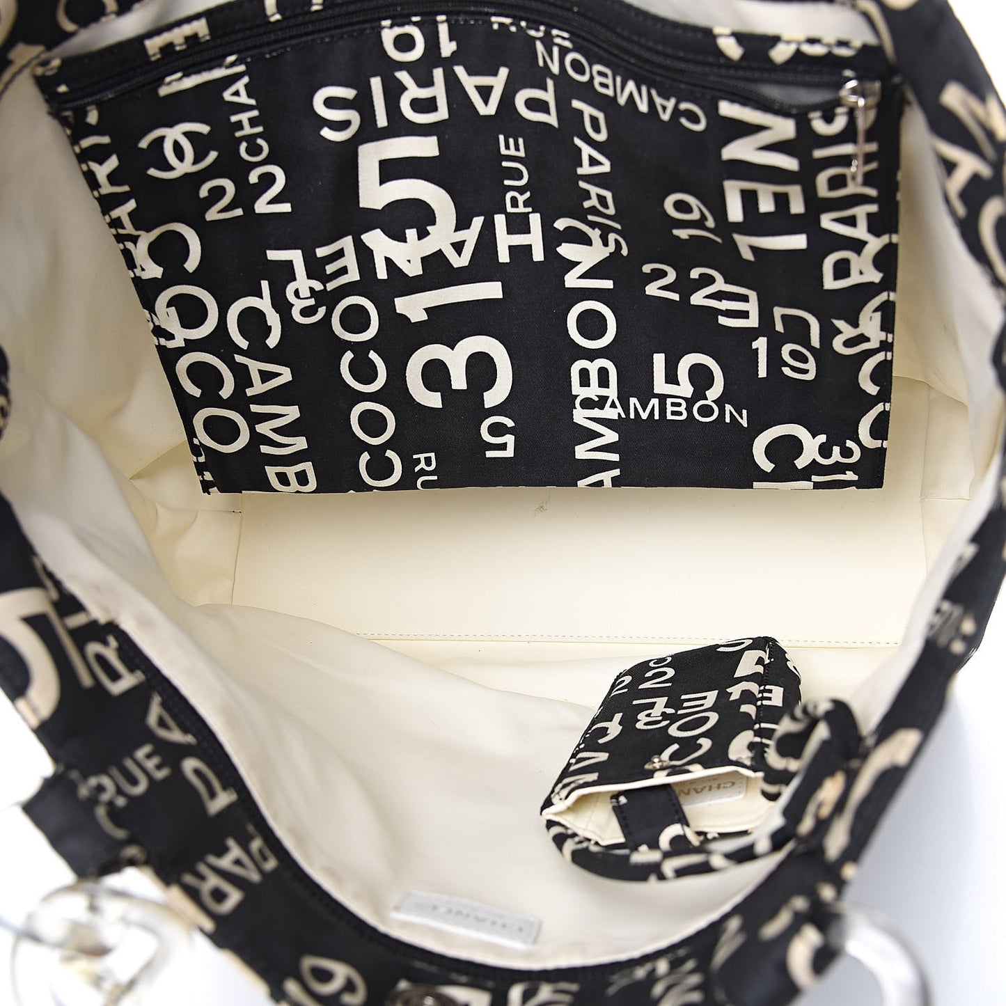 Canvas 31 Rue Cambon Beach Tote Black