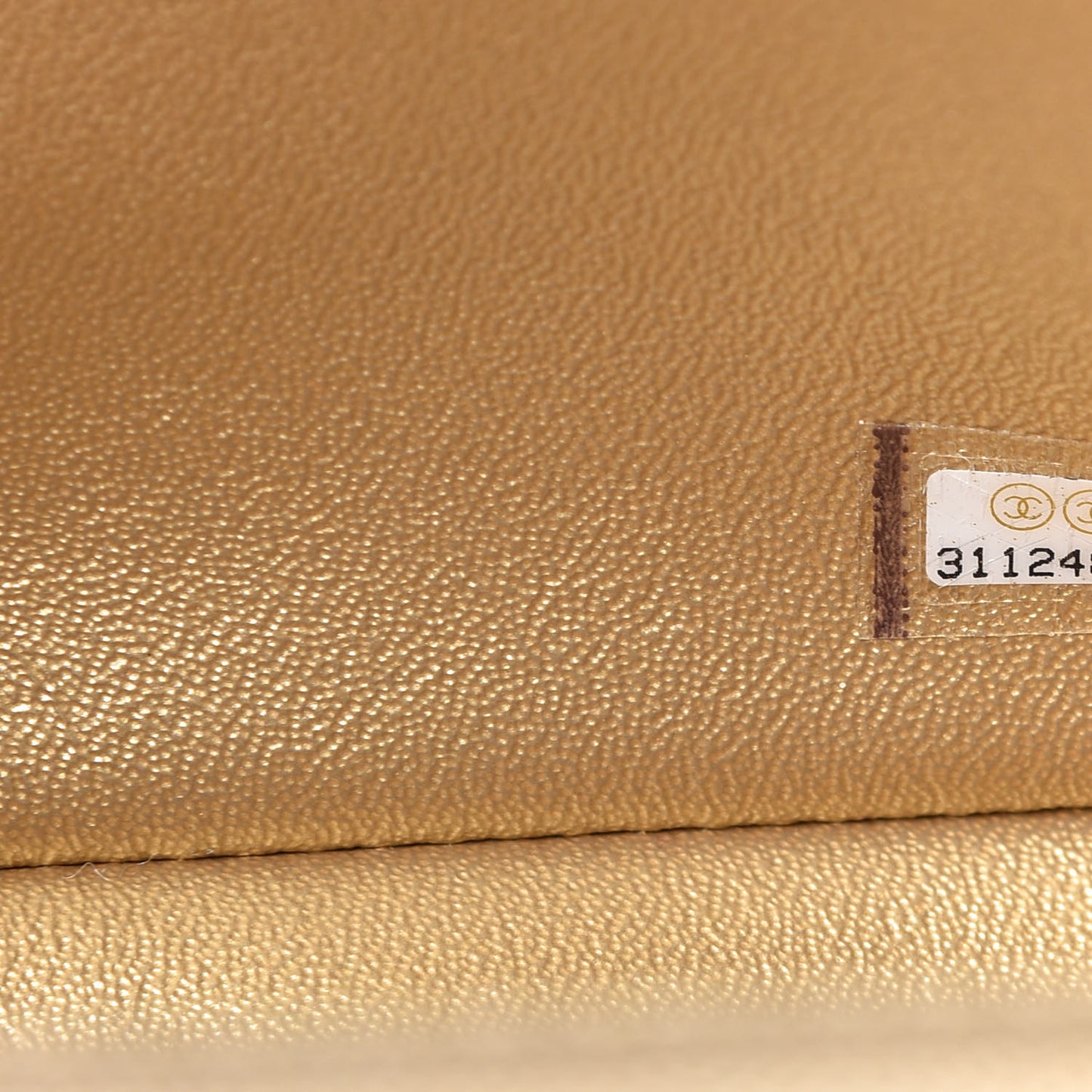 Metallic Caviar Quilted Mini Top Handle Rectangular Flap Gold