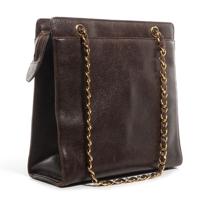 Chanel Caviar Shoulder Bag Dark Brown 3 of 7