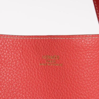 Hermes Taurillon Clemence Double Sens 36 Reversible Tote Peony Sanguine 8 of 17