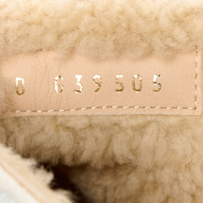 Chanel Suede Pony Hair Shearling Lace Up Combat Boots 37 White 8 of 10