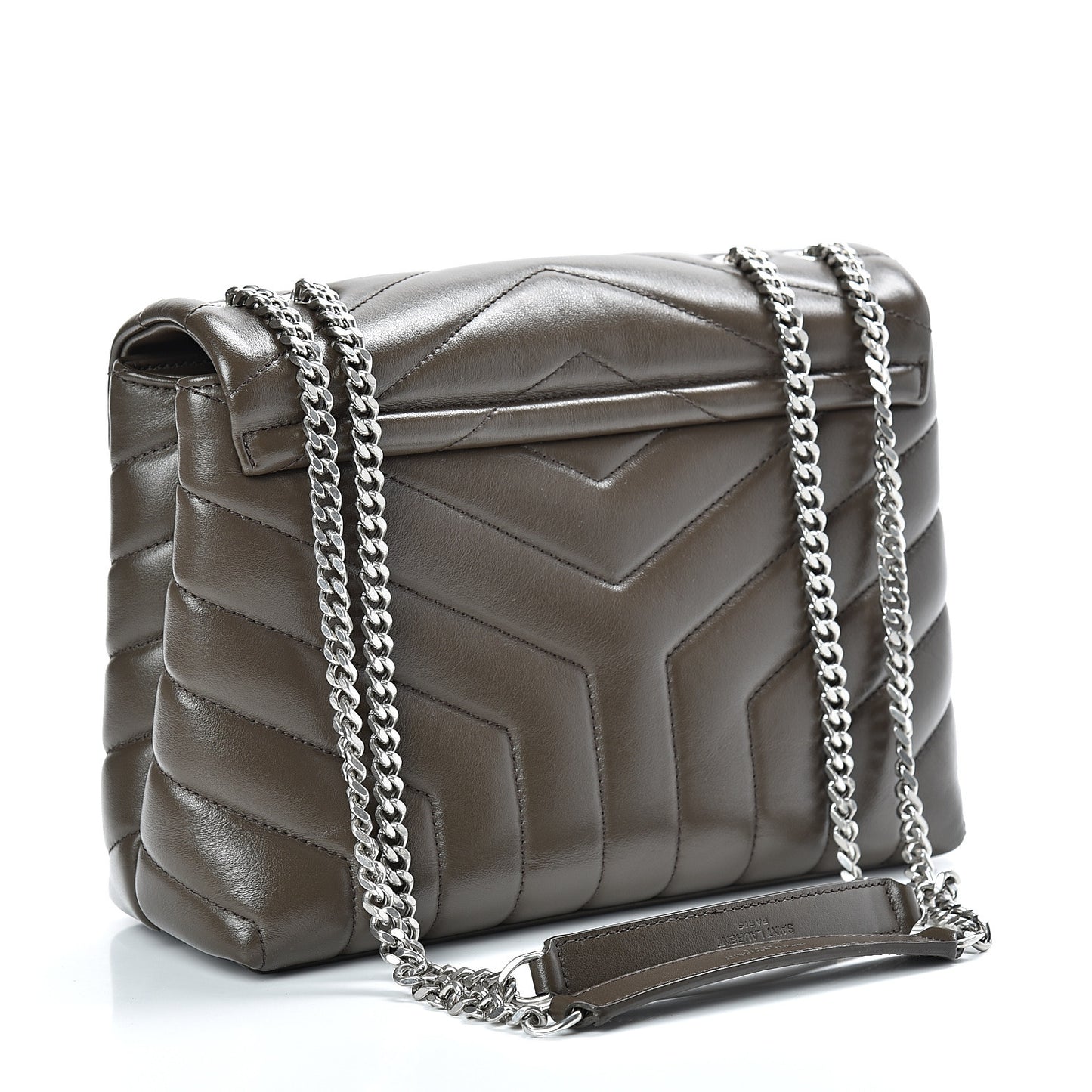 Calfskin Y Quilted Monogram Small Loulou Chain Satchel Faggio