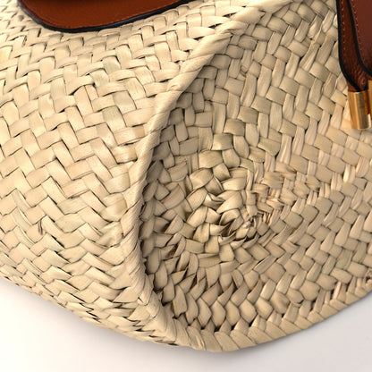 Chloe Raffia Small Grain Calfskin Medium Marcie Basket Tan 10 of 11