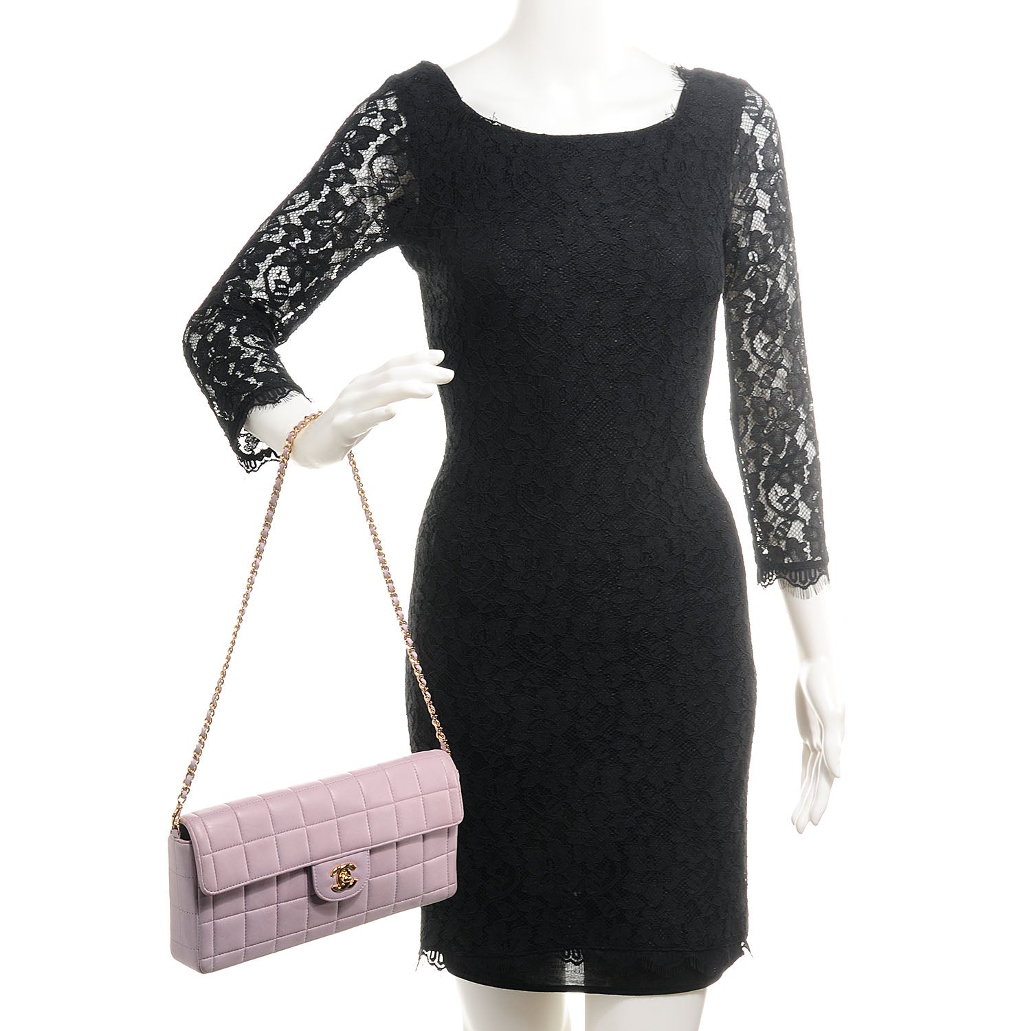 Chanel Lambskin East West Chocolate Bar Flap Lilac 2 of 9
