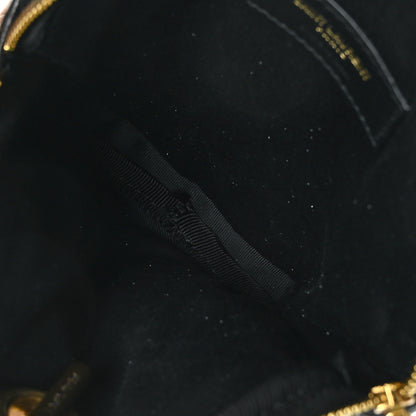 Saint Laurent Lambskin Quilted Round Le Maillon Round Tassel Chain Crossbody Bag Black 5 of 11