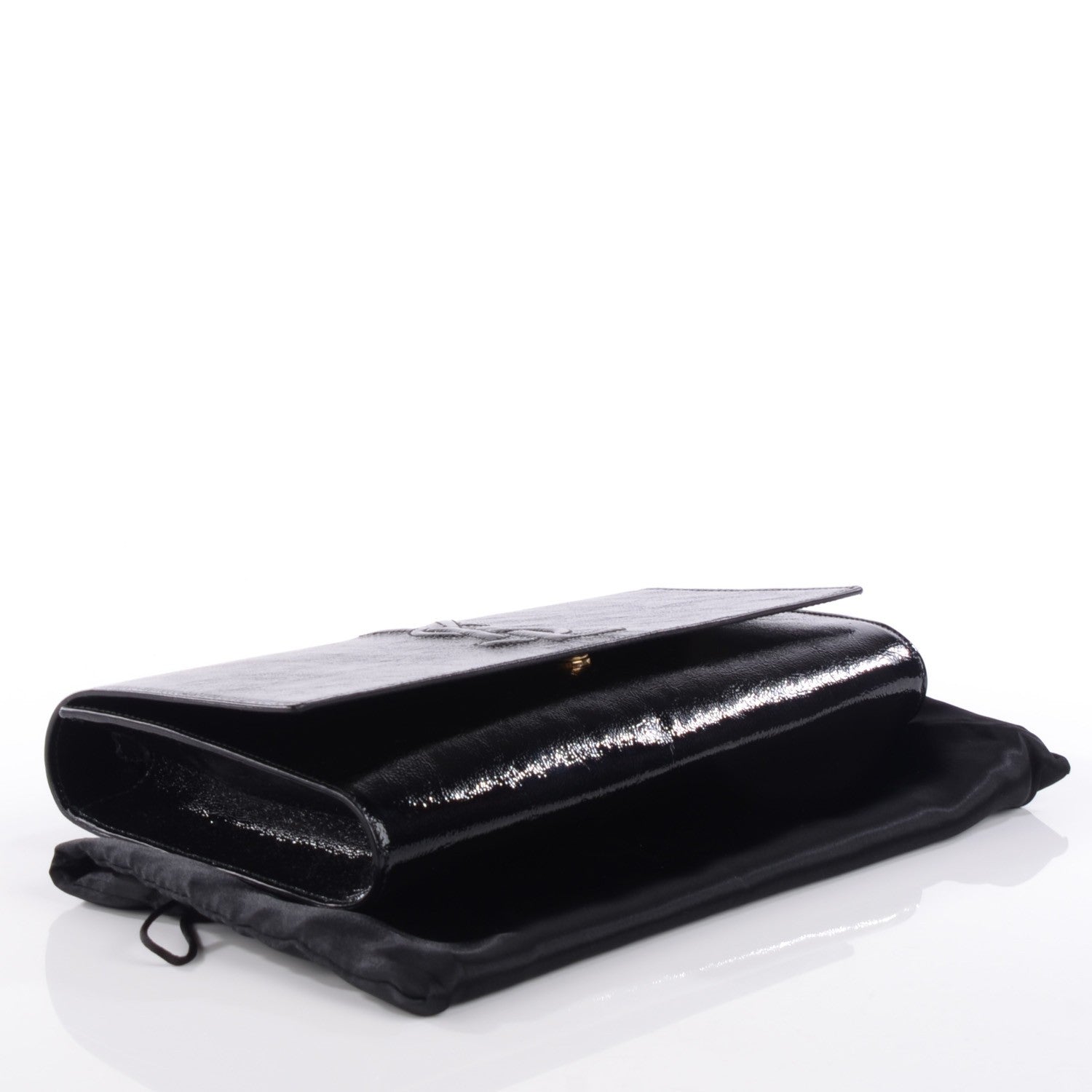 Saint Laurent Patent Monogram Large Belle De Jour Clutch Black 4 of 7