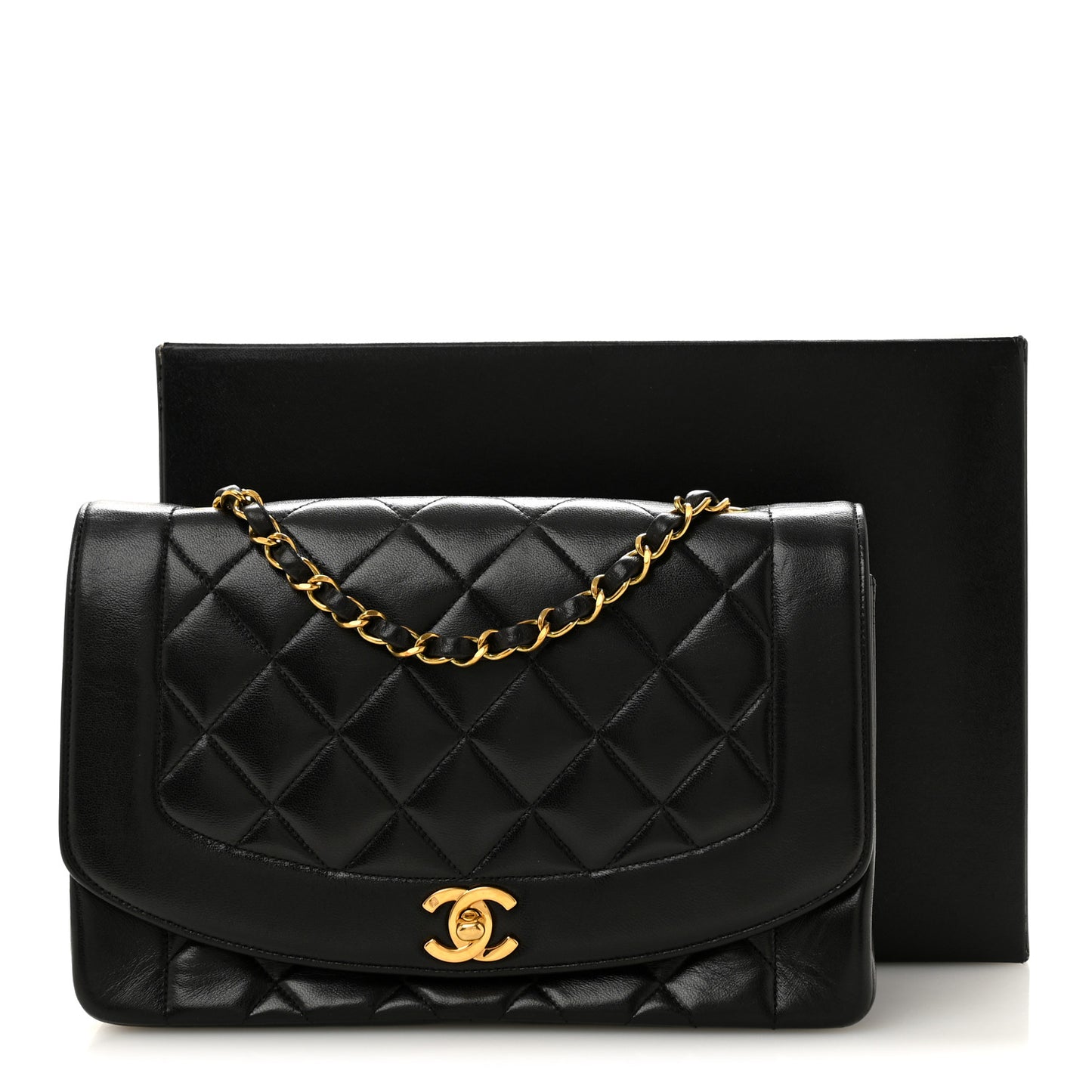 Lambskin Quilted Medium Single Flap Black