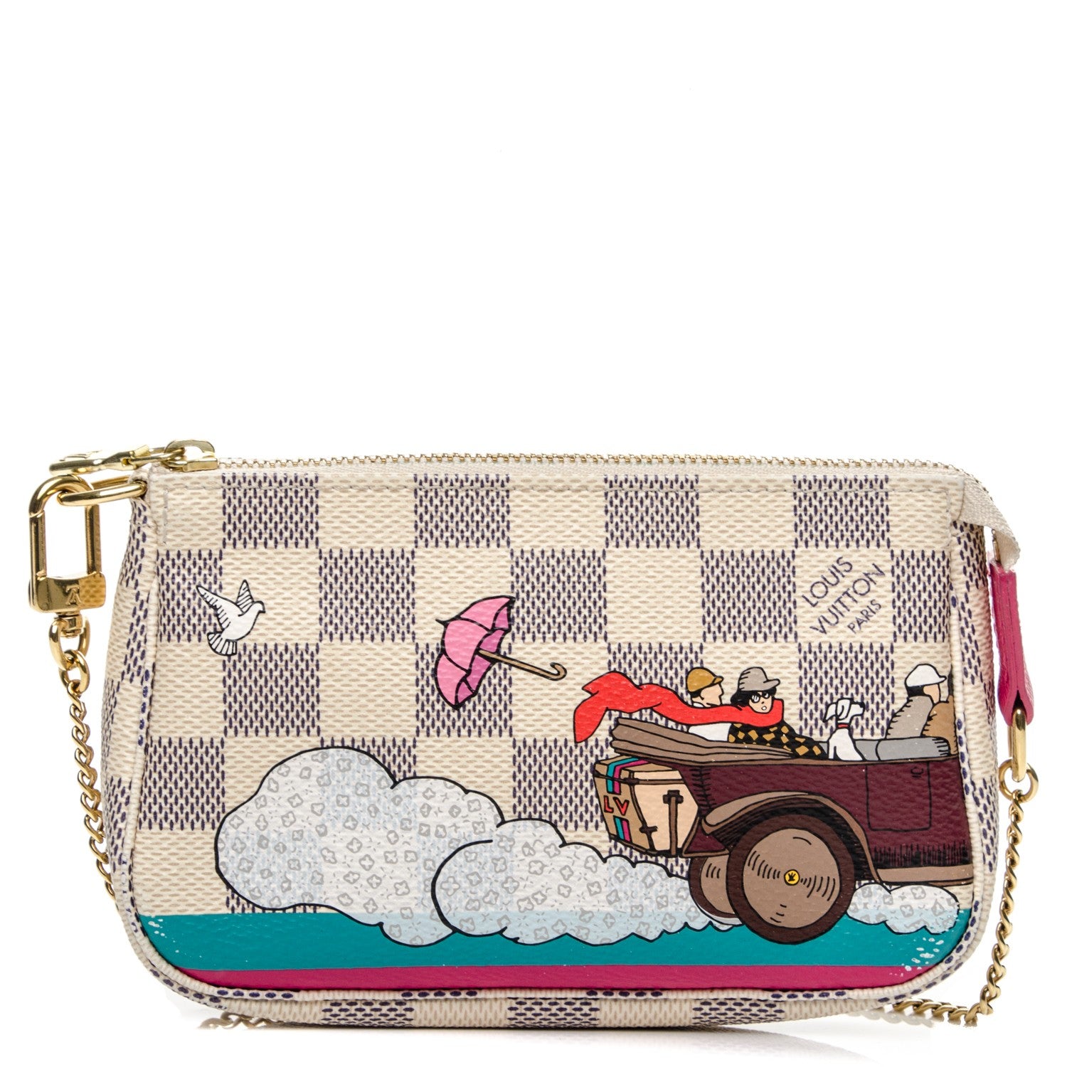 Louis Vuitton Damier Azur 2015 Christmas Animation Mini Pochette Accessories 1 of 7