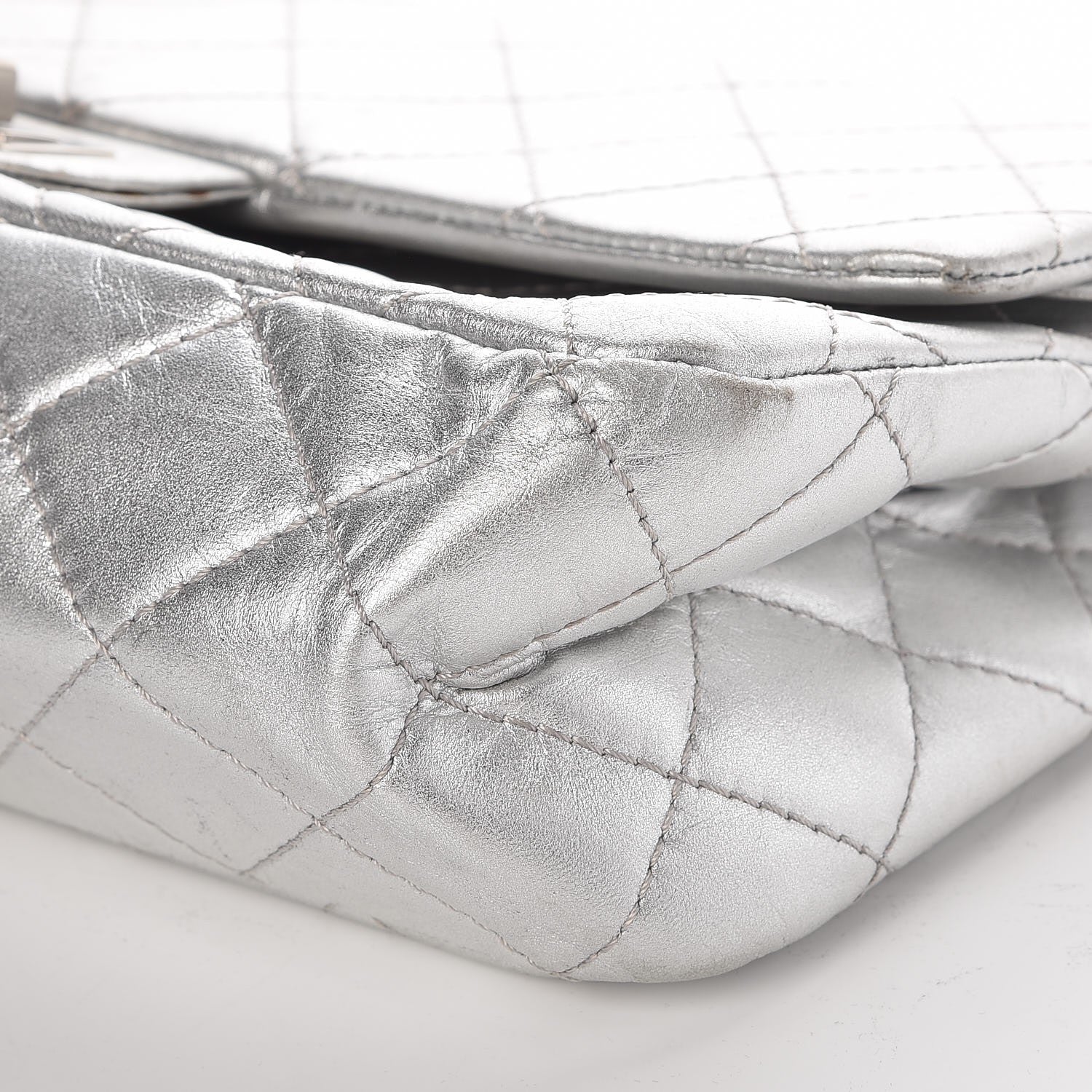 Chanel Metallic Lambskin Quilted 2.55 Reissue 227 Flap Silver 12 of 12