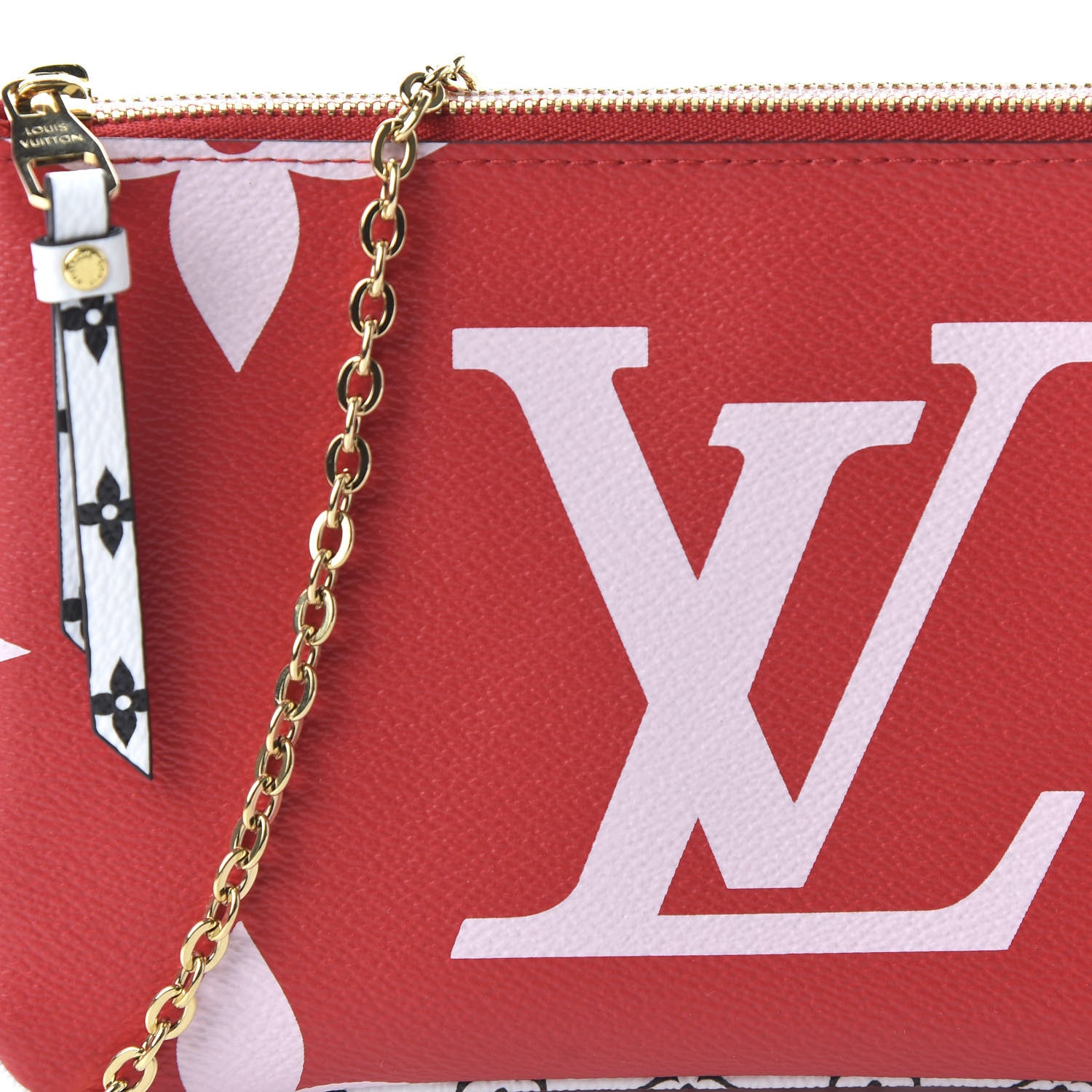 Louis Vuitton Monogram Giant Double Zip Pochette Rouge 9 of 10