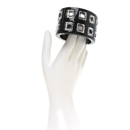 Chanel Resin Crystal CC Cuff Black 2 of 5