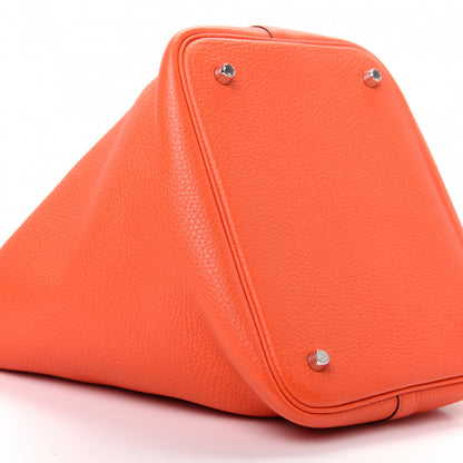 Hermes Taurillon Clemence Picotin Lock 22 MM Orange Poppy 6 of 10