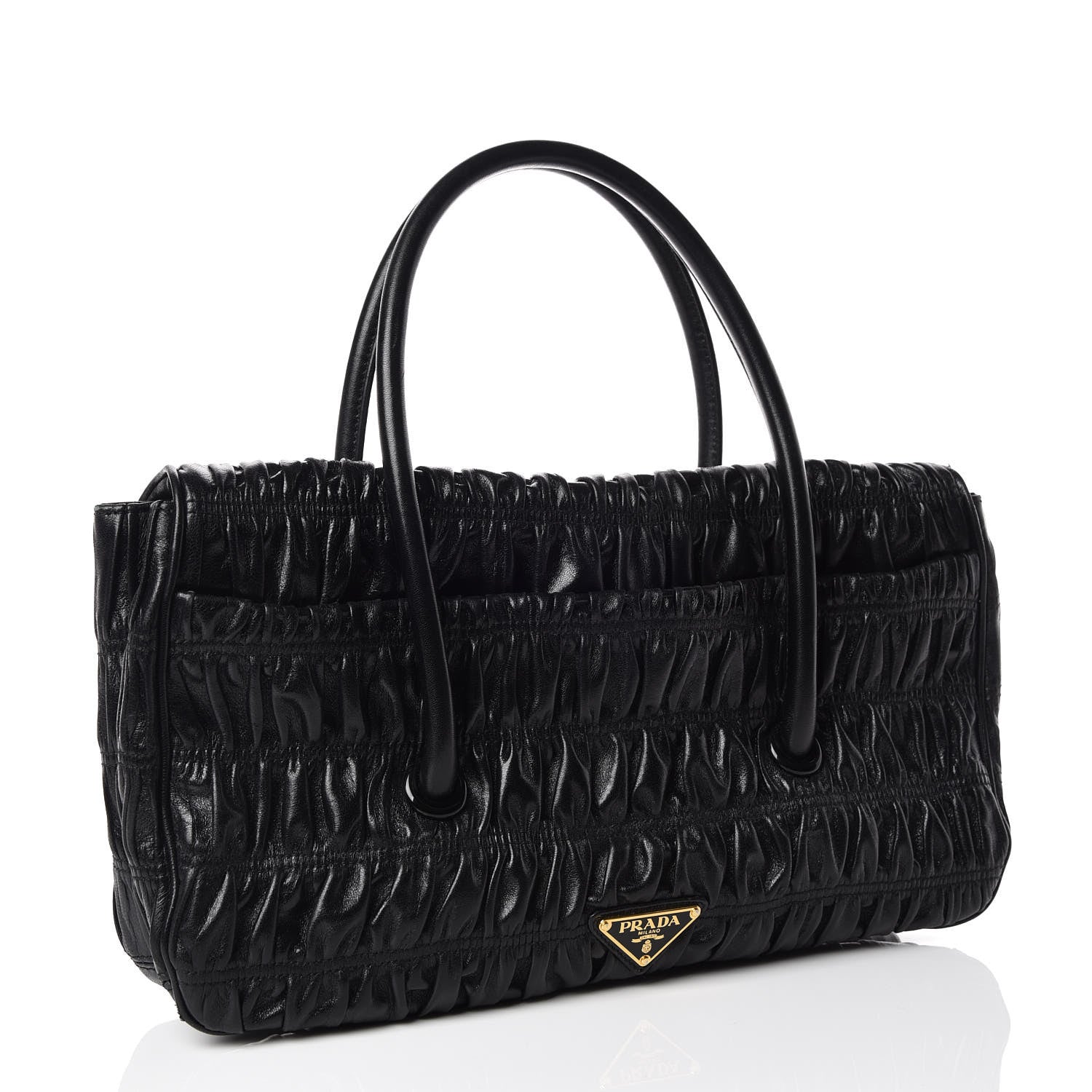 Prada Nappa Gaufre Flap Bag Black 3 of 10