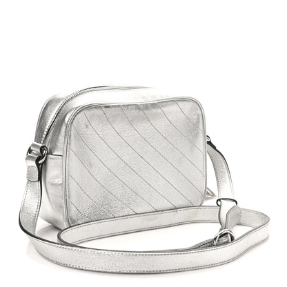 Gucci Metallic Sakai Be Green Calfskin Diagonal Stitched Small Blondie Shoulder Bag Silver 3 of 10