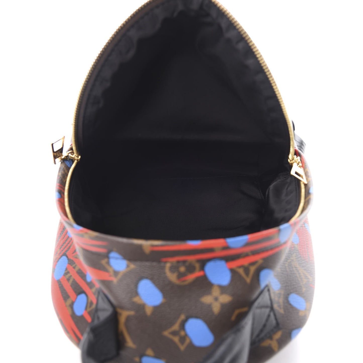 Monogram Jungle Dots Palm Springs Backpack PM Coquelicot Denim