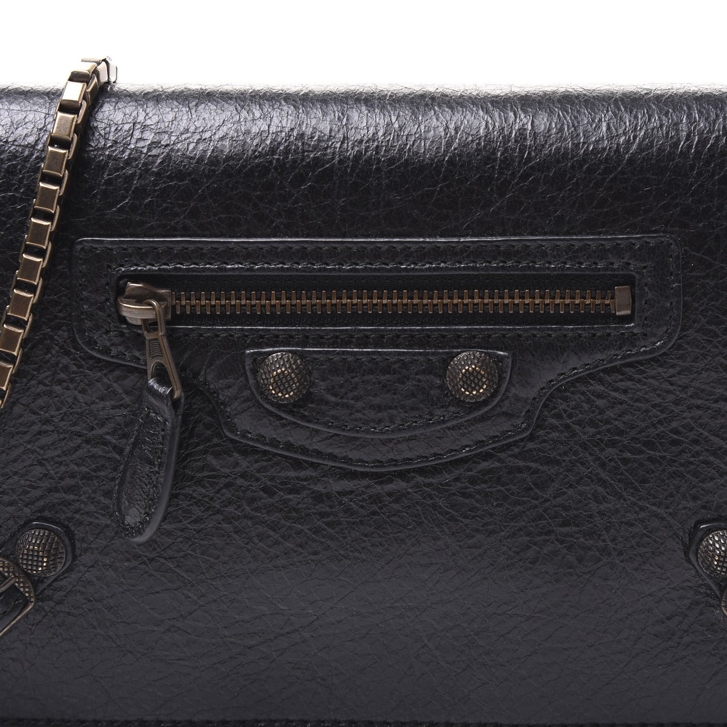 Agneau Giant 12 Brass Wallet On Chain Black