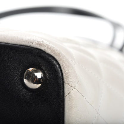 Chanel Calfskin Quilted Large Cambon Tote White Black 5 of 13