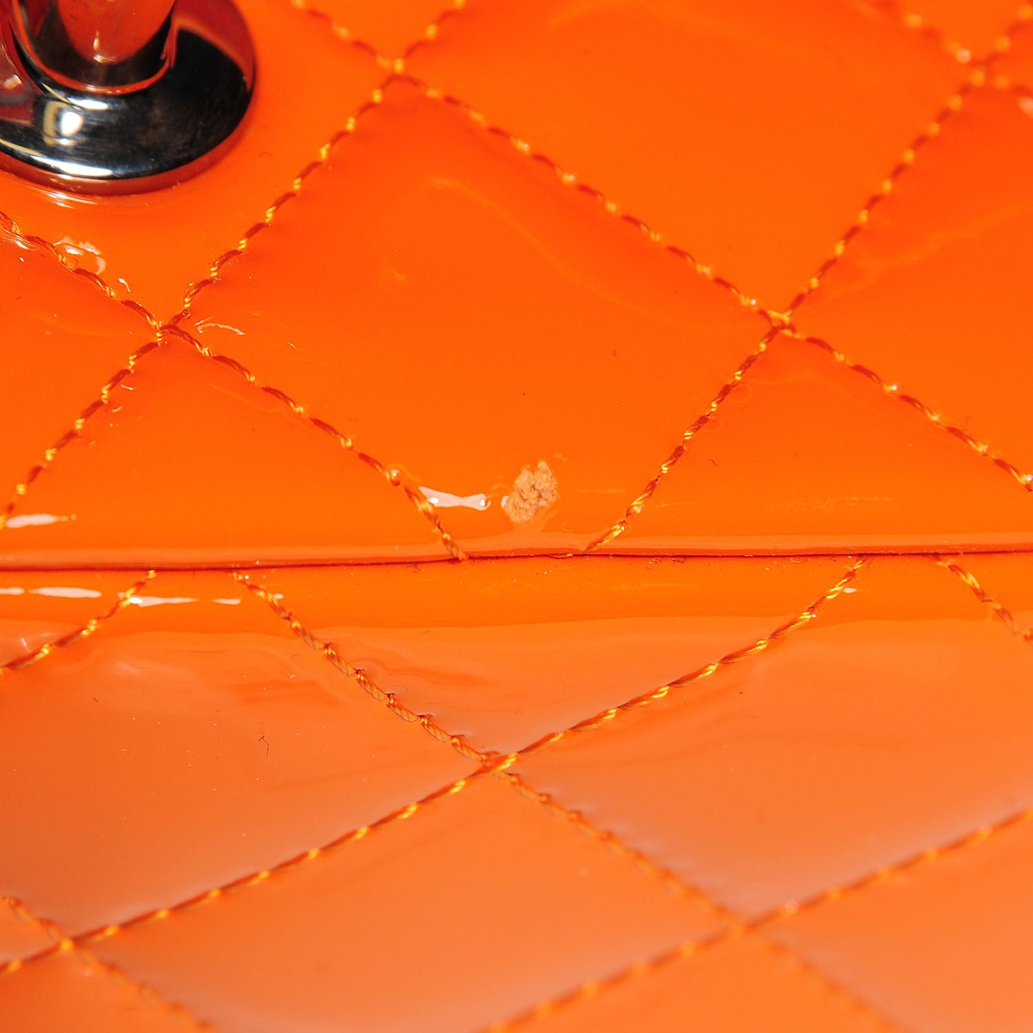 Chanel Patent Quilted Mini Rectangular Flap Orange 9 of 10