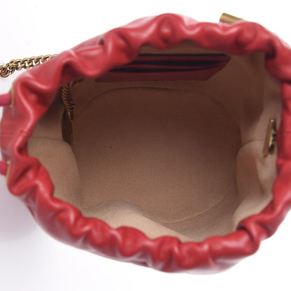 Gucci Calfskin Matelasse Mini GG Marmont 2.0 Bucket Bag Hibiscus Red 5 of 11