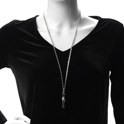 Gucci Sterling Silver Bamboo Pendant Necklace 2 of 4