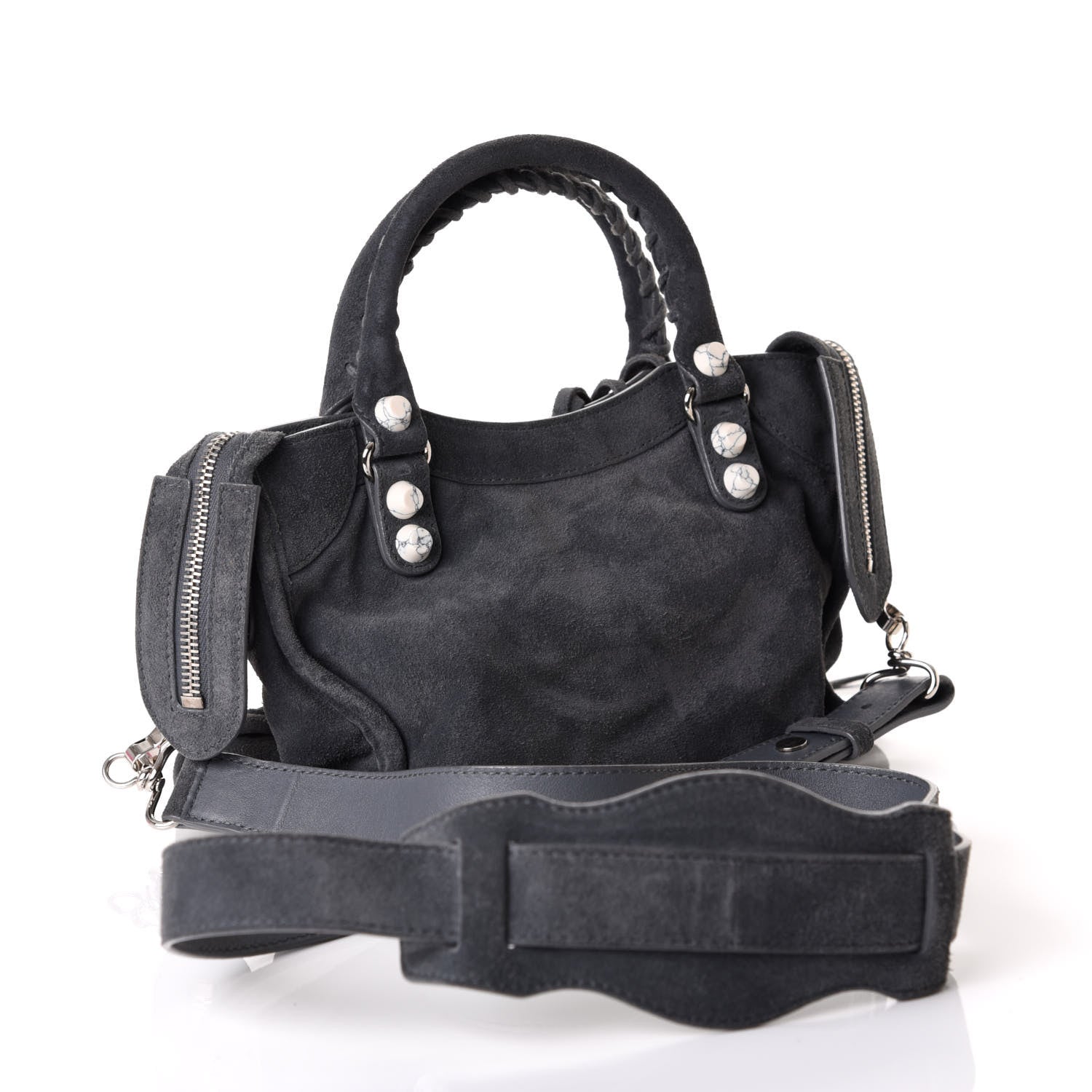 Balenciaga Baby Daim Suede Marble Hardware Mini City Grey 2 of 9