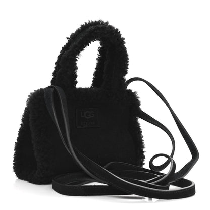 Telfar X UGG Suede Shearling Small Shopping Bag Black 3 of 14