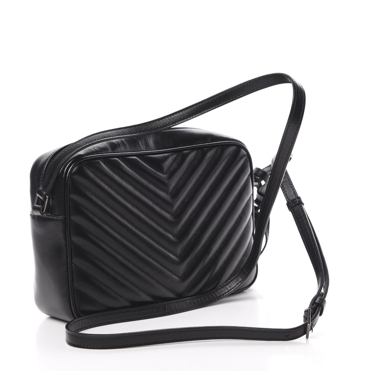 Saint Laurent Calfskin Matelasse Monogram Lou Camera Bag Black 3 of 15