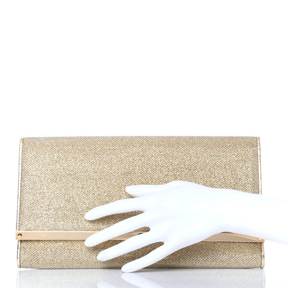 Jimmy Choo Glitter Fabric Milla Clutch Champagne 2 of 10