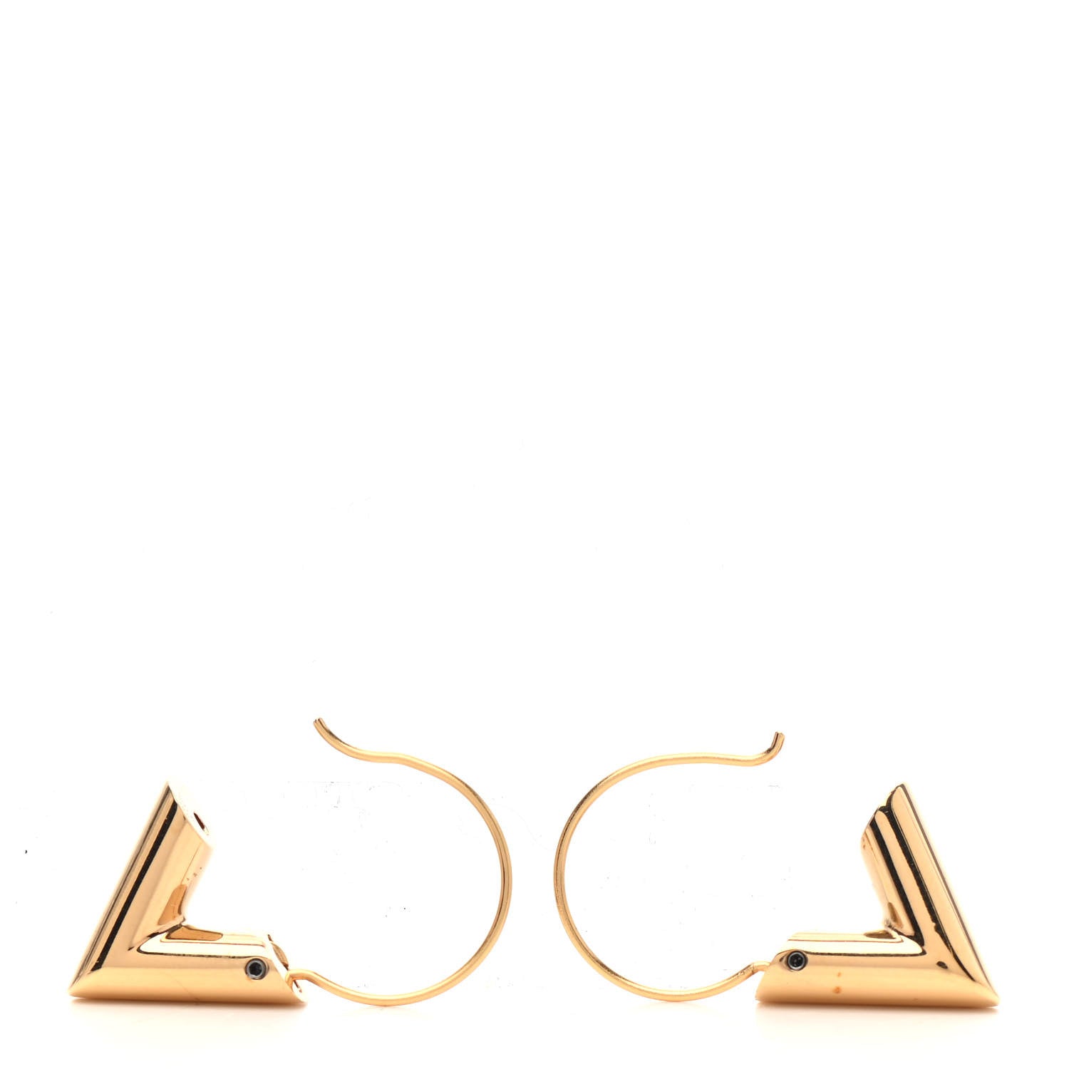 Louis Vuitton Brass Essential V Hoop Earrings Gold 3 of 4
