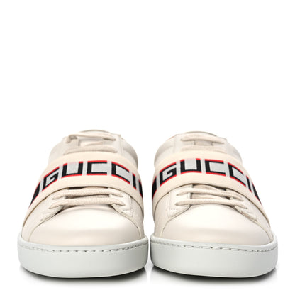 Gucci Calfskin Stripe Womens New Ace Sneakers 37 New Mystic White Ecru Red Flame 2 of 9