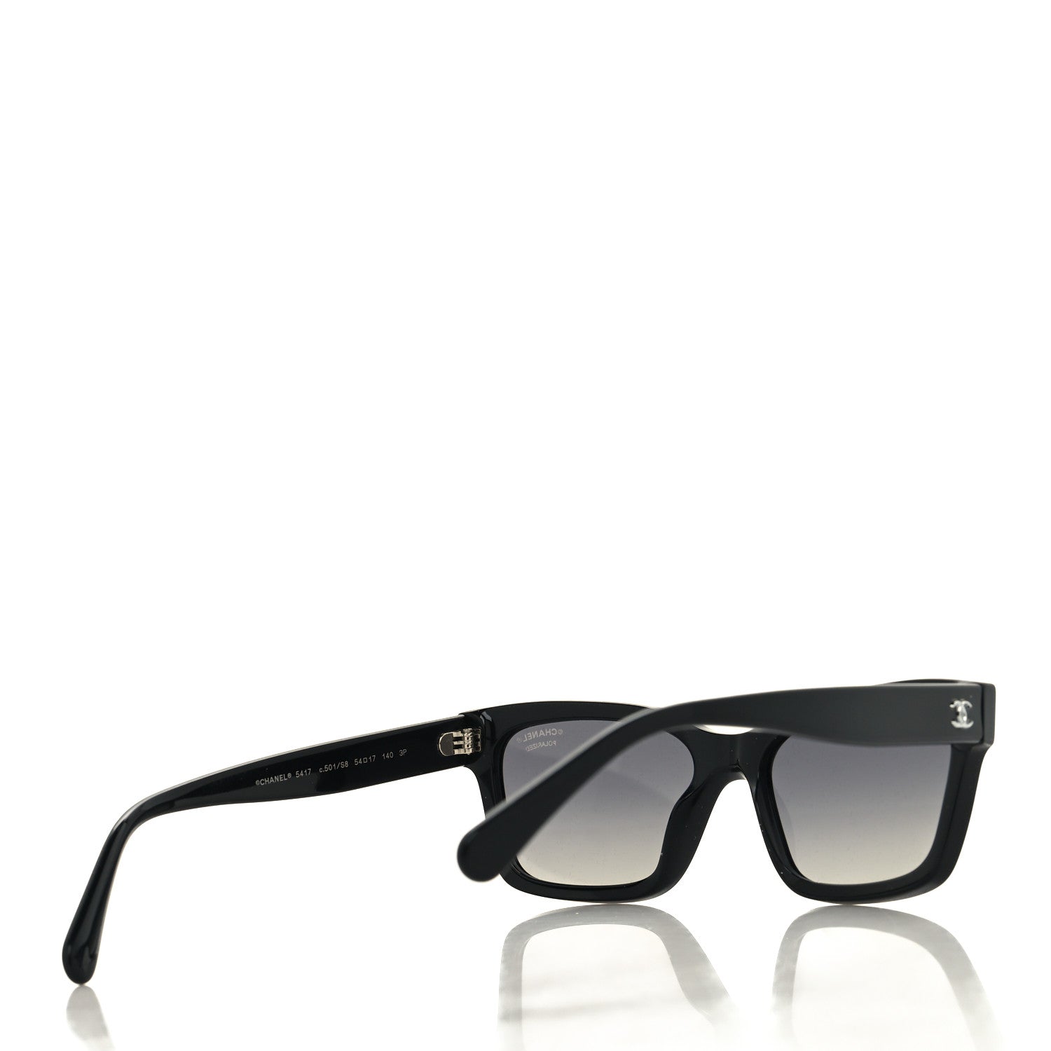 Chanel Acetate Square Sunglasses 5417 Black 4 of 8