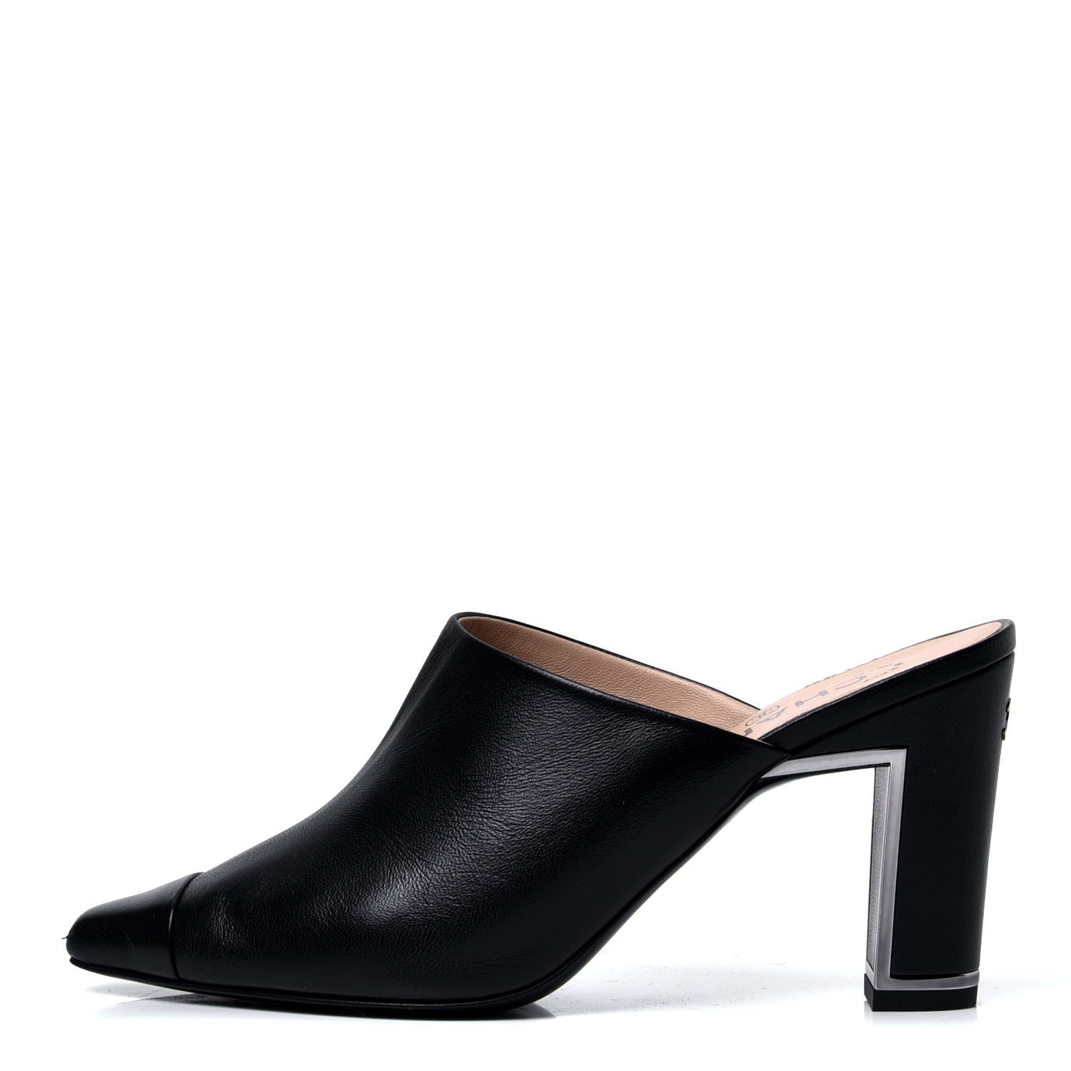 Chanel Lambskin Cap Toe CC Mules 37.5 Black 1 of 6