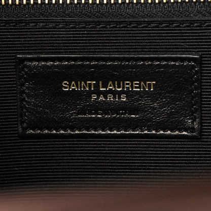 Saint Laurent Grain De Poudre Matelasse Chevron Large Monogram Satchel Pale Pink 6 of 9