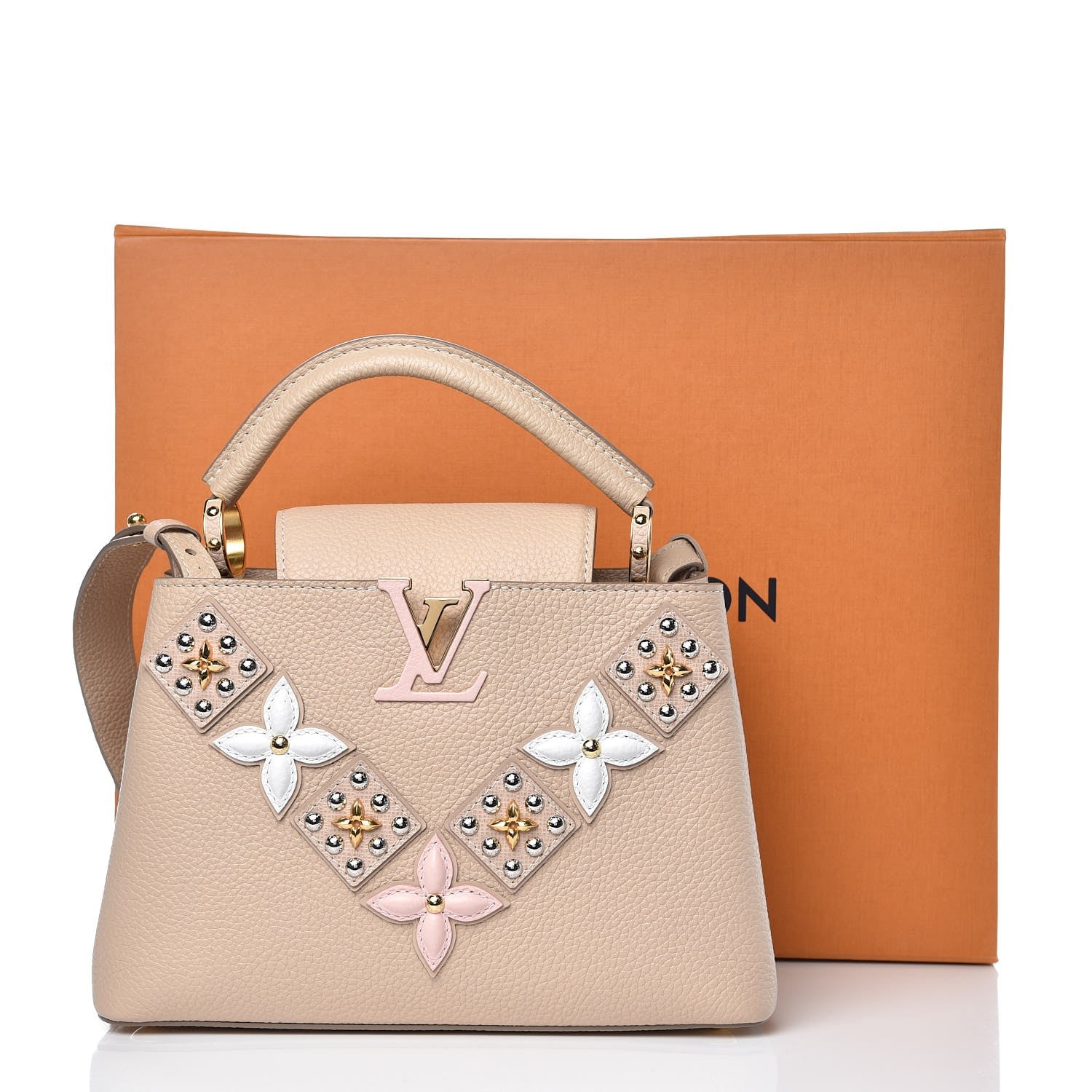 Louis Vuitton Taurillon Mechanical Flowers Smile Capucines BB Beige 8 of 8