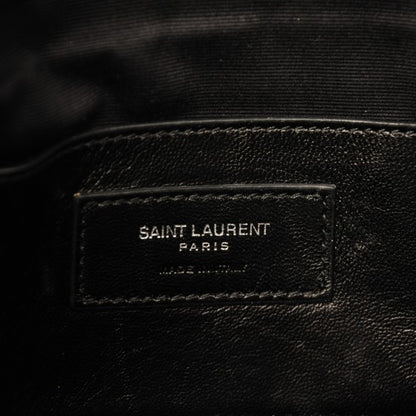 Saint Laurent Sheepskin Matelasse Chevron Monogram Large College Satchel Black 6 of 9