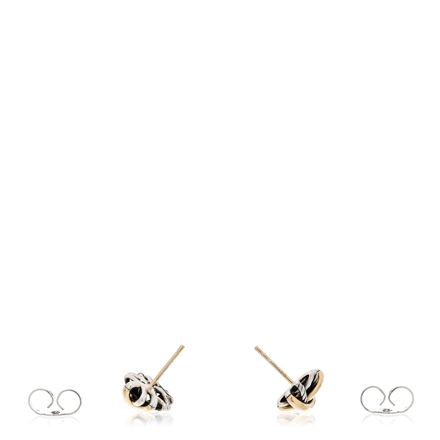 Sterling Silver 18K Yellow Gold Crossover Stud Earrings