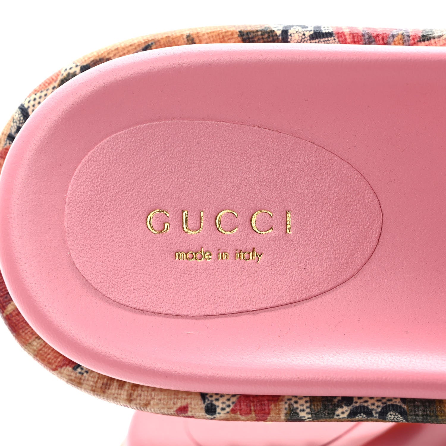 Gucci GG Supreme Monogram Water Flora Angelina Platform Slide Sandals 39 Beige Blue Multicolor 7 of 8