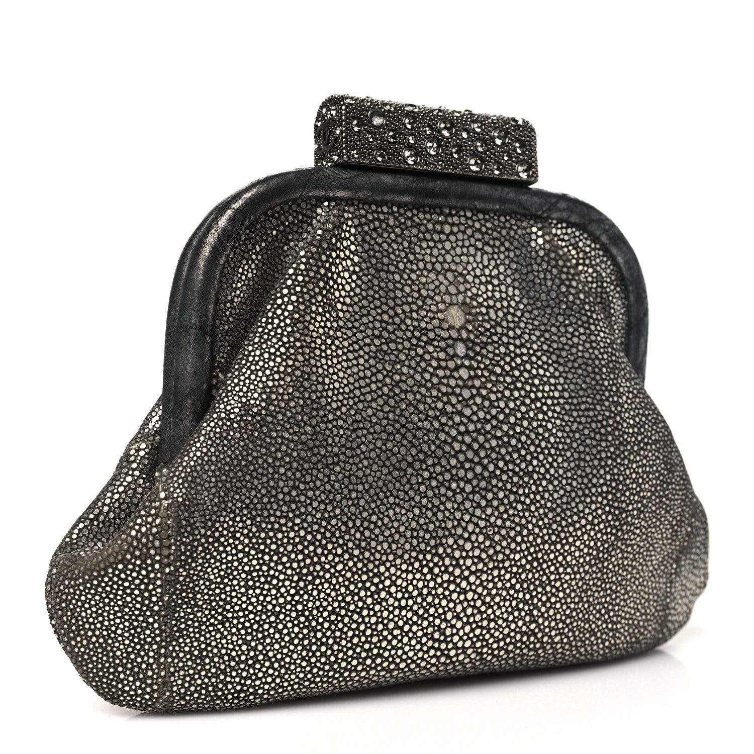 Chanel Stingray Degrade Frame Clutch Silver 3 of 12