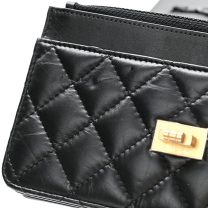 Chanel Aged Calfskin Quilted Lucky Charms 2.55 Reissue Wallet On Chain WOC Black 12 of 12