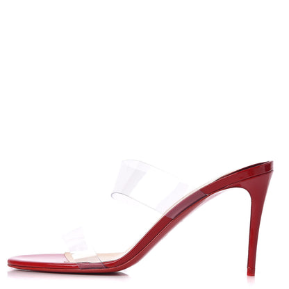 Christian Louboutin Patent PVC Just Nothing 85 Slide Sandals 39.5 Loubi 1 of 9