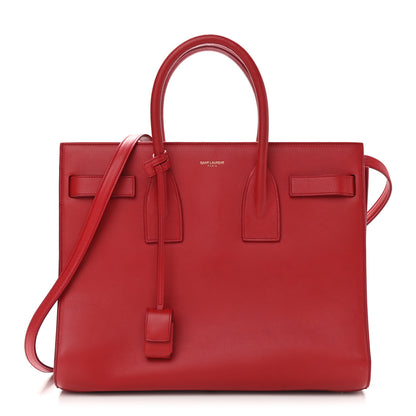 Saint Laurent Calfskin Small Sac De Jour Vermillion 1 of 12