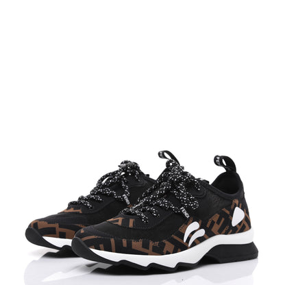 Fendi Technical Mesh Lycra FFreedom Patchwork Sneakers 35 Black Tobacco 3 of 9