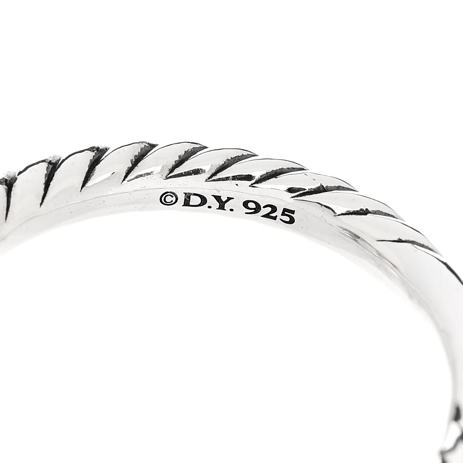 David Yurman Sterling Silver Diamond Blue Topaz 8mm Chatelaine Ring 50 5.5 5 of 6