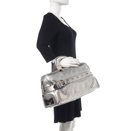 Gucci Metallic Calfskin Romy Boston Silver 2 of 12