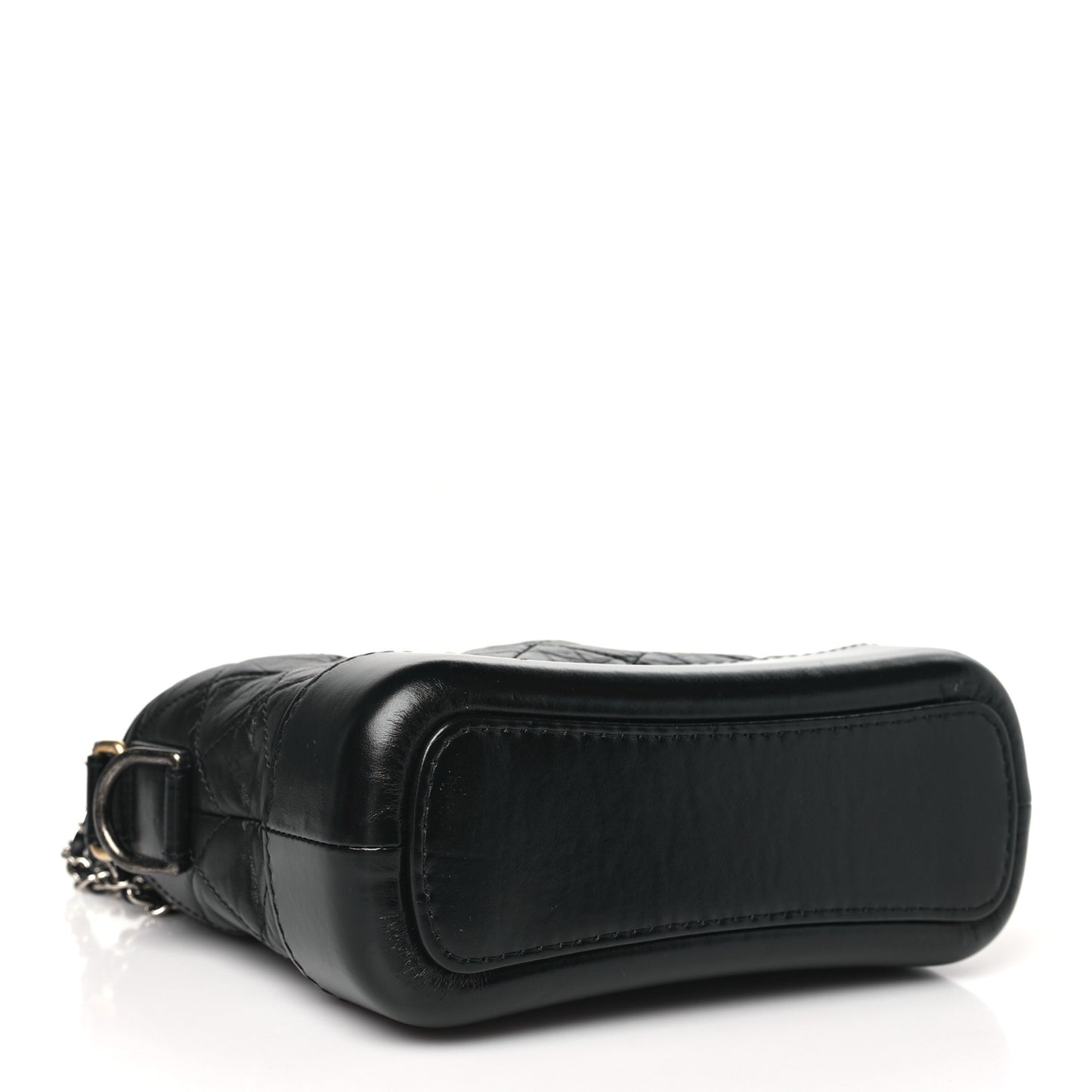 Aged Calfskin Quilted Small Gabrielle Hobo Black