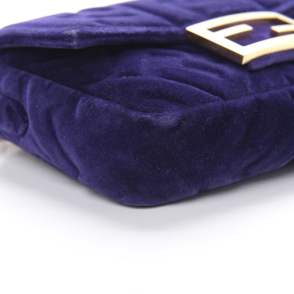 Fendi Velluto FF Embossed Mini Baguette Viola Plus 9 of 13