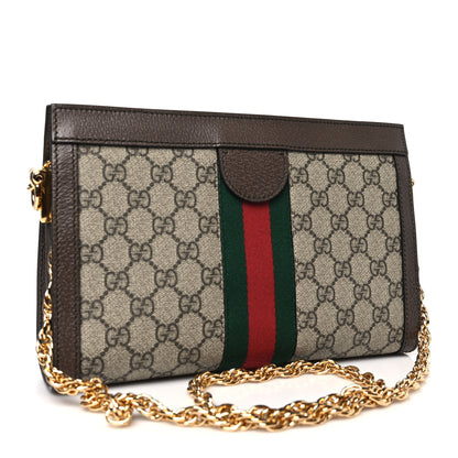 Gucci GG Supreme Monogram Web Small Ophidia Chain Shoulder Bag Brown 3 of 10