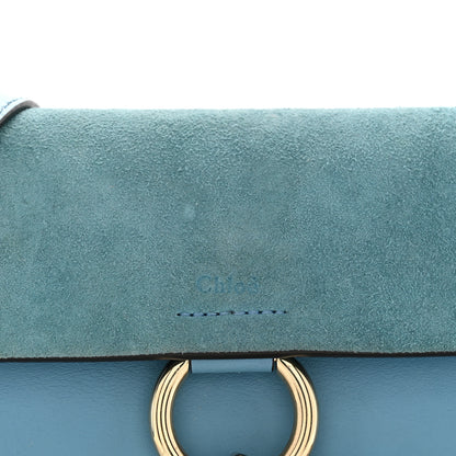 Chloe Suede Calfskin Faye Wallet On Strap Vinyl Blue 7 of 13