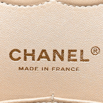 Chanel Tweed Quilted Medium Double Flap Beige Gold Multicolor 6 of 11