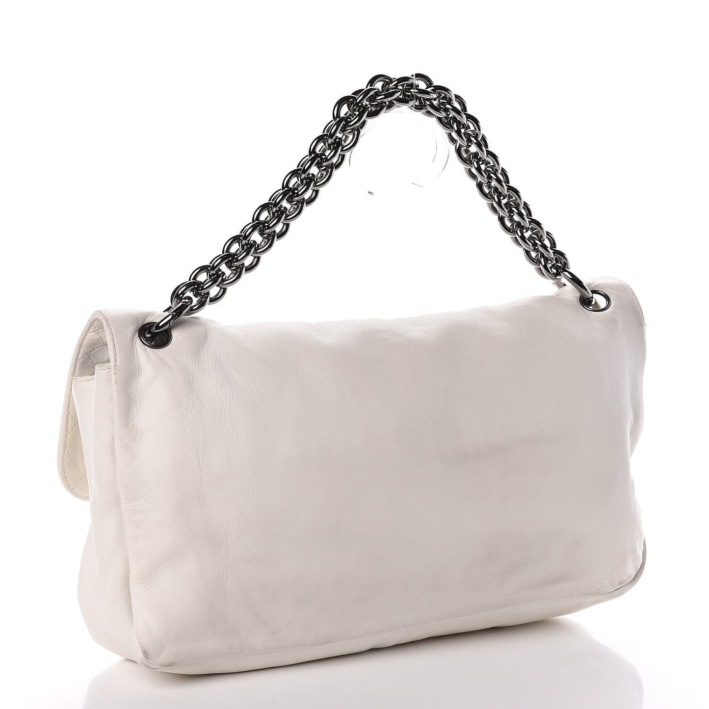 Lambskin Large Soft and Chain Flap White